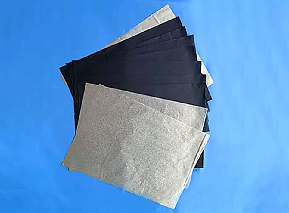 Single-sided insulating conductive non-woven fabric with black coated and white conductive faces